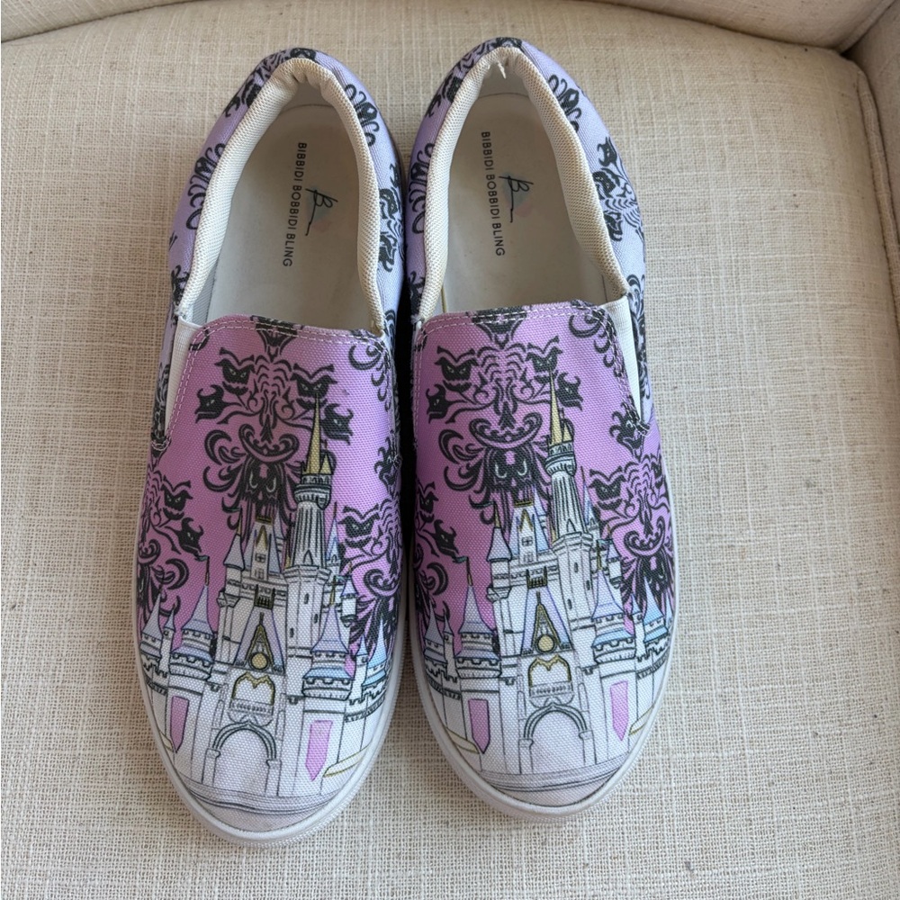 Bibbidi Bobbidi Bling Slip On Sneakers Disney Castle w Purple Black Accent- 11